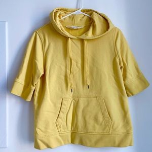 J.Crew Cropped Short Sleeve Vintage Cotton Hoodie